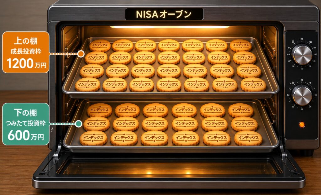 NISAの枠の中をインデックス投資で埋めているイメージ
