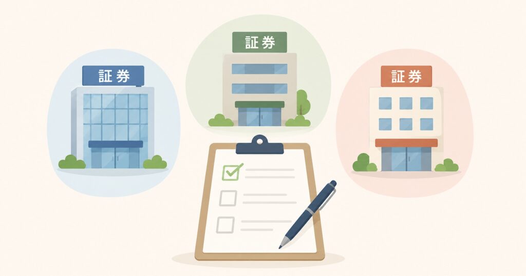 自分に合う証券会社を選ぶイメージイラスト