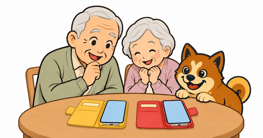 80代の両親のスマホをAndroidからiPhoneに乗り換える作業のイメージ